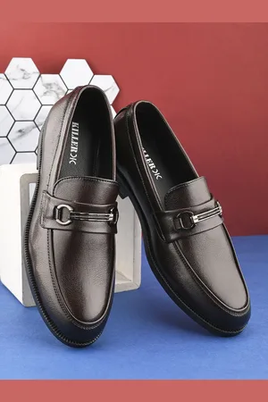 Killer Men Leather Textured Formal Slip On Loafers