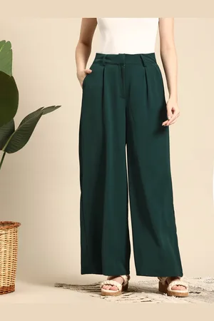 Mast & Harbour Women High-Rise Pleated Trousers