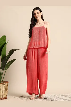 Mast & Harbour Plisse Detailed Top & Trouser Co-Ords