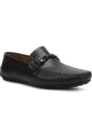 ROSSO BRUNELLO Men Slip On Round Toe Leather Loafers