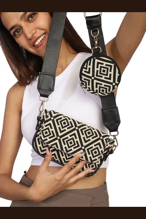 MINI WESST Geometric Printed Structured Sling Bag