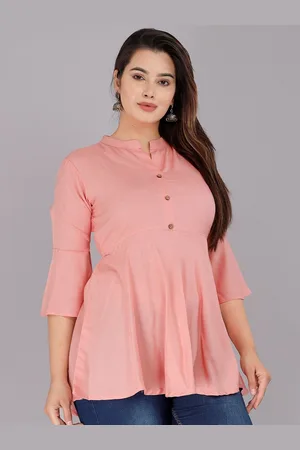 BAESD Women Solid Mandarin Collar A-Line Tunic