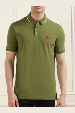 HUGO BOSS Men Printed Polo Collar Applique T-shirt