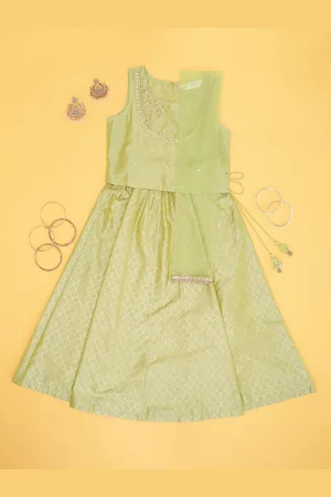 Pantaloons Girls Printed Ready to Wear Lehenga & Blouse With Dupatta