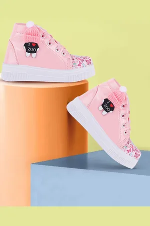 PASSION PETALS Girls Printed Round Toe Lace-Ups Sneakers