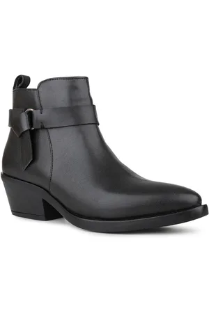 Inc 5 Women Solid Block Heeled Pointed Toe Ankle Boots