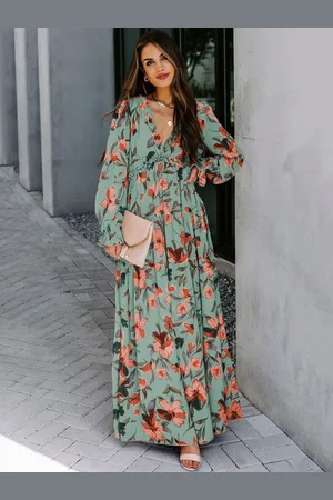 HERE&NOW Women Floral Printed A-Line Maxi Dress