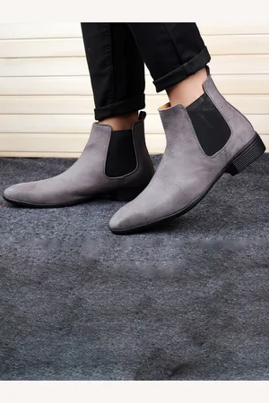 BXXY Men Suede Mid-Top Chelsea Boots