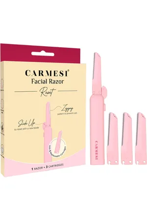 CARMESI Set of 1 Face Razor & 3 Reset Cartridges for Instant & Painless Hair Removal