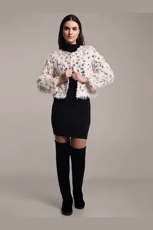 iki chic Women Woollen Front-Open Sweaters with Embellished Detail