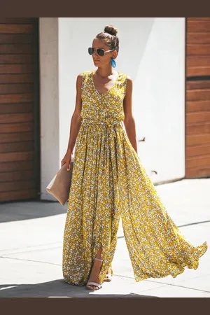 HERE&NOW Women Floral Printed Wrap Maxi Dress