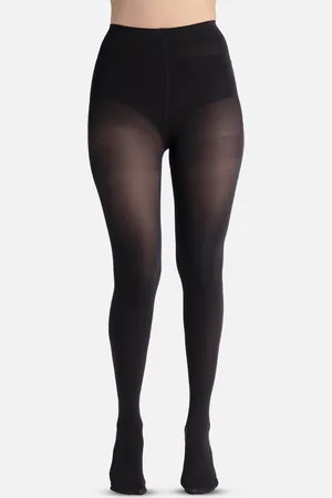 Theater Women Black Solid Semi Sheer Noire Stockings