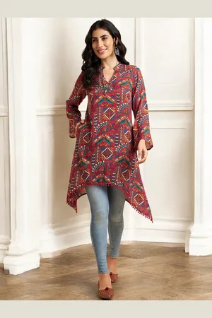 Azira Ethnic Motifs Printed Flared Sleeves A-Line Kurta