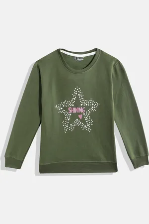 Eteenz Girls Typography Printed Sweatshirt
