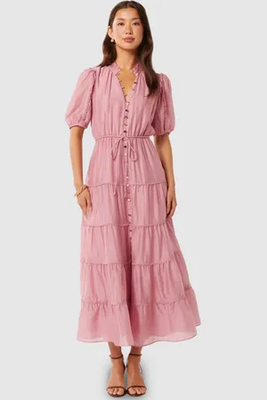Forever New Puff Sleeve Maxi Midi Dress