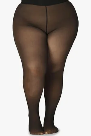 ZeroKaata Women Plus Size Dual-Toned High Waist Winter Fur Pantyhose Stockings