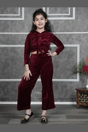 BAESD Girls Velvet Shirt With Trousers