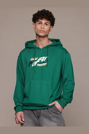 Roadster The Lifestyle Co. Brand-Logo Print Oversize Hooded Sweatshirt