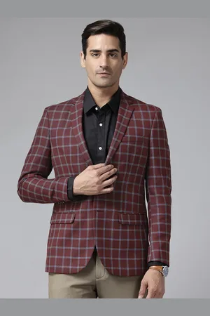 Park Avenue Single-Breasted Checked Semiformal Blazer