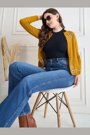 CLAPTON Women Embroidered Woollen Cardigan