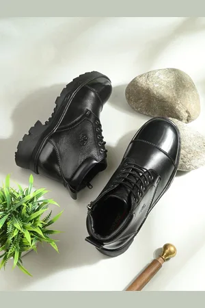 VALENTINO Men Leather Lace-Ups Biker Boots