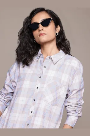 Roadster The Life Co. Checked Chest Pocket Detail Cotton Shirt