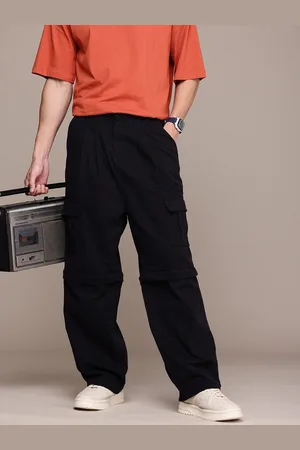 Roadster The Life Co. Men Baggy Fit Pleated Convertible Cargos Trousers