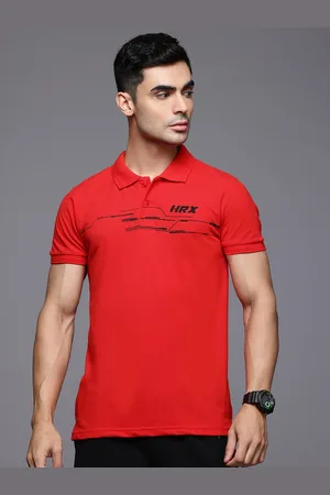 HRX Brand Logo Printed Polo Collar Lifestyle T-shirt