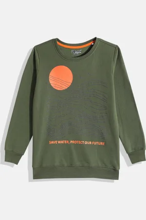 Eteenz Boys Premium Cotton Typography Printed Sweatshirt