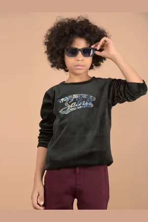 Crimsoune Club Boys Typography Printed Cotton Sweatshirt