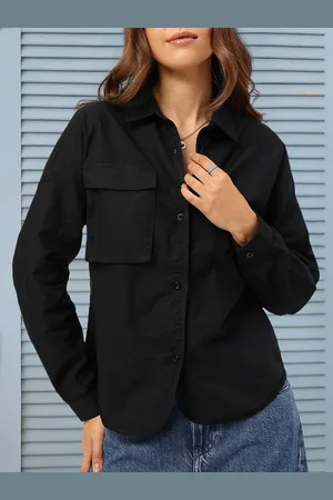 DressBerry Midnight Muse Chest Pocket Detail Shirt