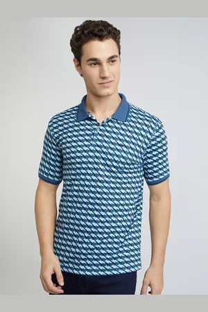 Park Avenue Men Conversational Printed Polo Collar Cotton T-shirt