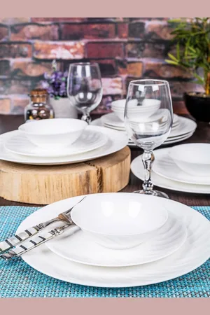 GOODHOMES Unisex White Dinner Set