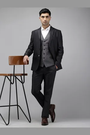 Park Avenue Super Slim Fit Notched Lapel Single-Breasted 3 Piece Suit
