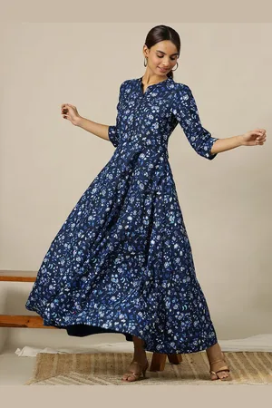 AURELIA Floral Printed Cotton Maxi Dress