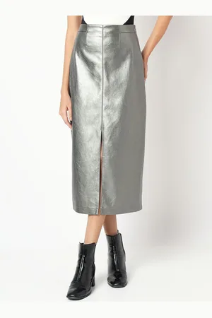 VERO MODA Front Slit Straight Midi Skirt