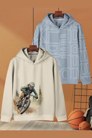 HELLCAT Boys Pack Of 2 Printed Hooded Pullover Sweatshirt