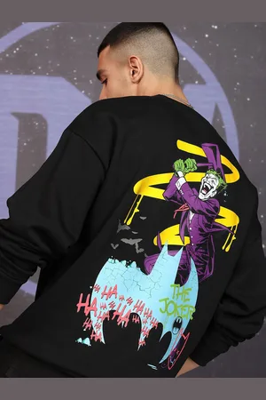 Highlander Men Warner Bros Joker Printed Oversized Pullover Sweatshirt