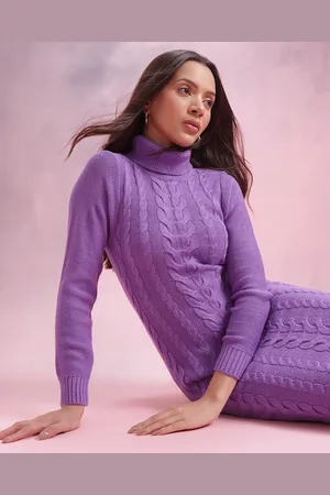 DressBerry Turtleneck Cable-Knit Jumper Dress