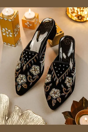 Nidhi Rathi Women Embellished Block Heel Mules