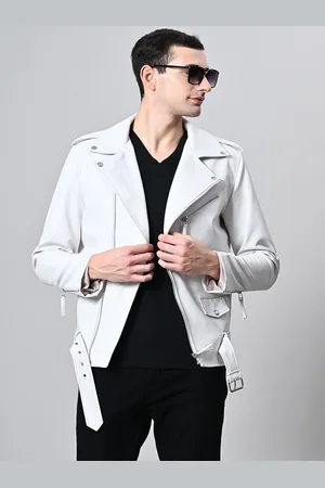 TBOJ Men Leather Lightweight Biker Jacket