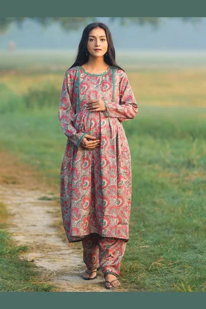 Aujjessa Women Ethnic Motifs Printed Regular Kurta with Trousers