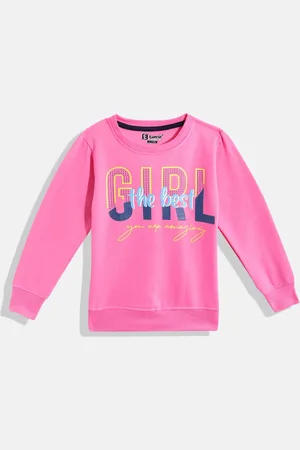 Eteenz Girls Typography Printed Sweatshirt