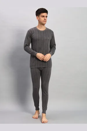 WILD WEST Men Striped Thermal Set