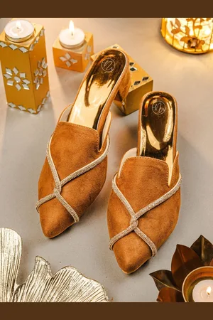 Nidhi Rathi Women Embellished Block Heel Mules