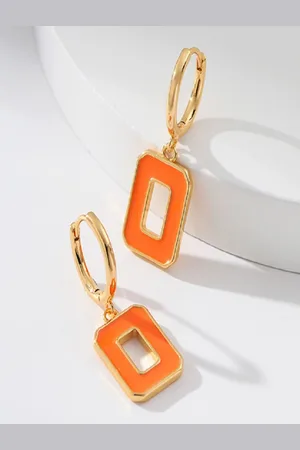 AQUASTREET 18K Gold Plated Waterproof Anti Tarnish Square Drop Earrings