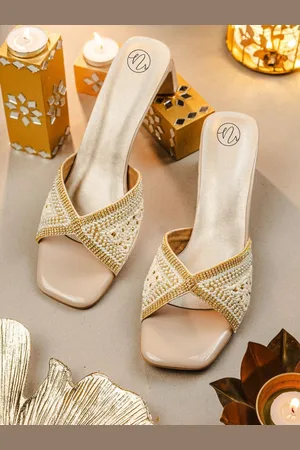Nidhi Rathi Women Embellished Party Block Heel Sandals