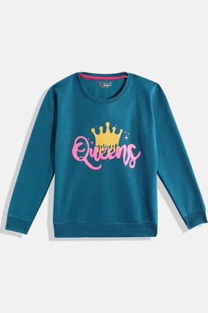 Eteenz Girls Typography Printed Sweatshirt