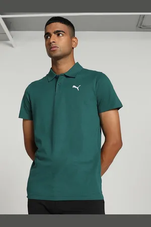 PUMA Men Brand Logo Printed Slim Fit Polo Collar Cotton T-shirt