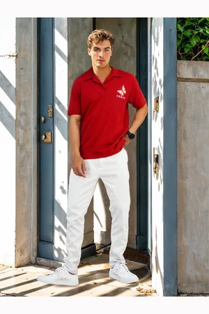 Mast & Harbour Men Self Design Textured Chinos Trousers